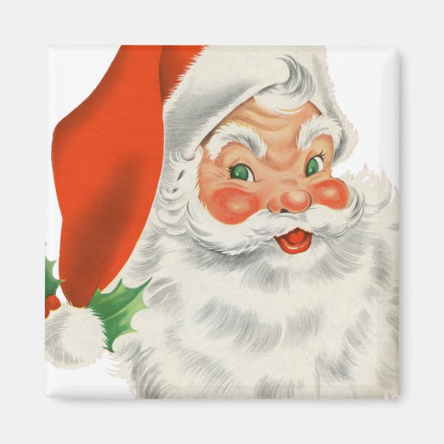 Aimant Santa Claus rétro vintage (Devant)