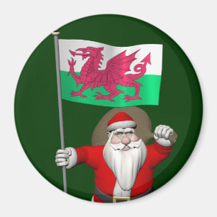 Aimant Santa Claus With Ensign Of Wales