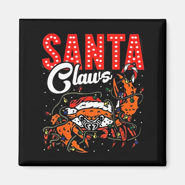Aimant Santa Claws Christmas Funny Crab Lights Holiday Ca (Devant)