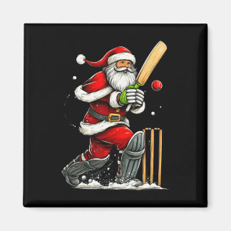 Aimant Santa Cricket Player Funny Christmas Cricket Pajam
