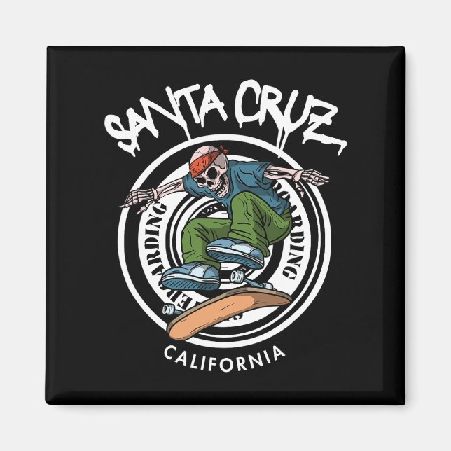 Aimant Santa Cruz Skater Laid Back California Skeleton Sk (Devant)