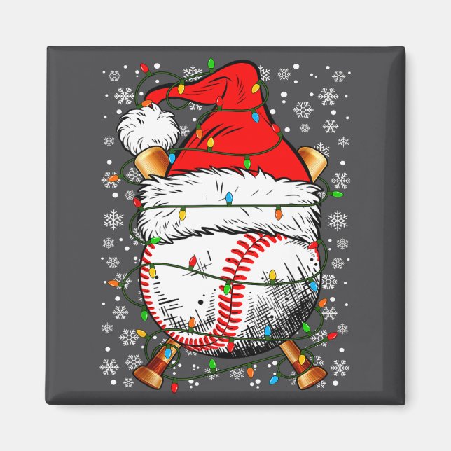 Aimant Santa Hat Christmas Baseball Player Srts For Men B (Devant)