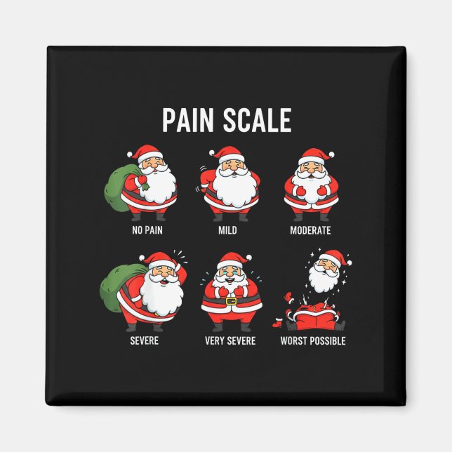 Aimant Santa Pain Scale Funny Christmas Design For Nurse  (Devant)