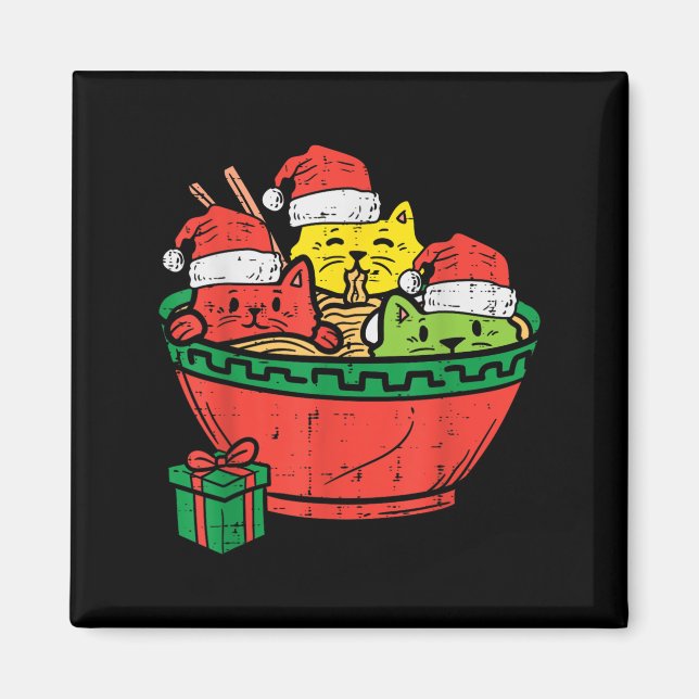 Aimant Santa Ramen Cats Anime Christmas Xmas Kids Girls M (Devant)