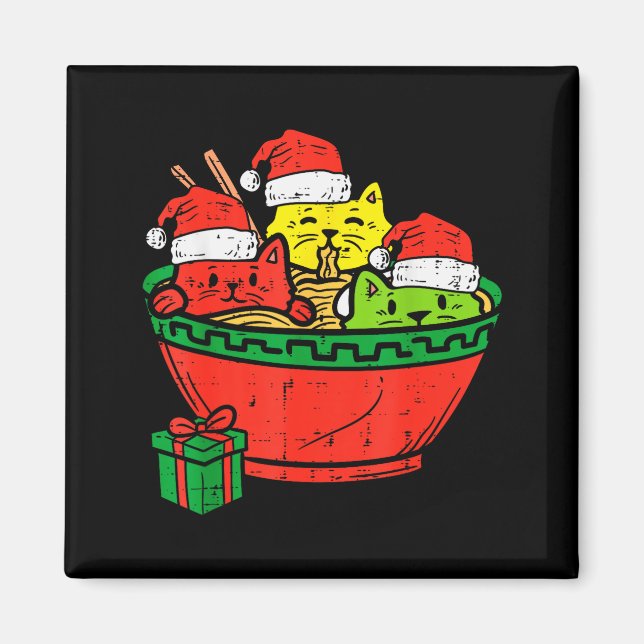 Aimant Santa Ramen Cats Anime Christmas Xmas Kids Girls M (Devant)