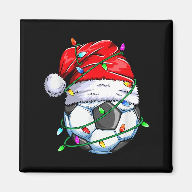 Aimant Santa Soccer Ball Srts Design- Christmas Soccer Pl (Devant)