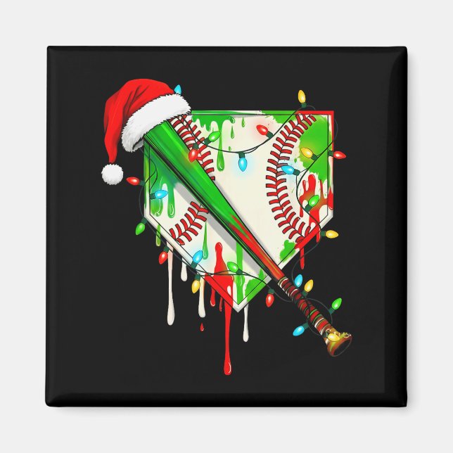 Aimant Santa Srts Ice Baseball Christmas Xmas Pajama Kid  (Devant)