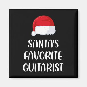 Aimant Santas Guitariste favori Noël Fun Guitare Gif