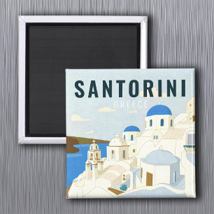 Aimant Santorini Grèce île Vintage voyage Souvenir