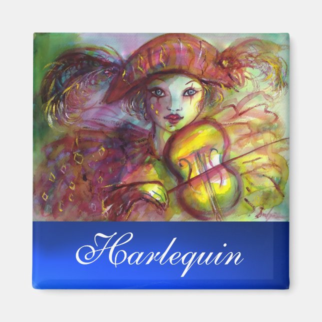 Aimant Saphir bleu HARLEQUIN (Devant)