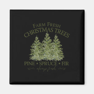Aimant Sapins de Noël frais issus de fermes Pin Épicéa Sa