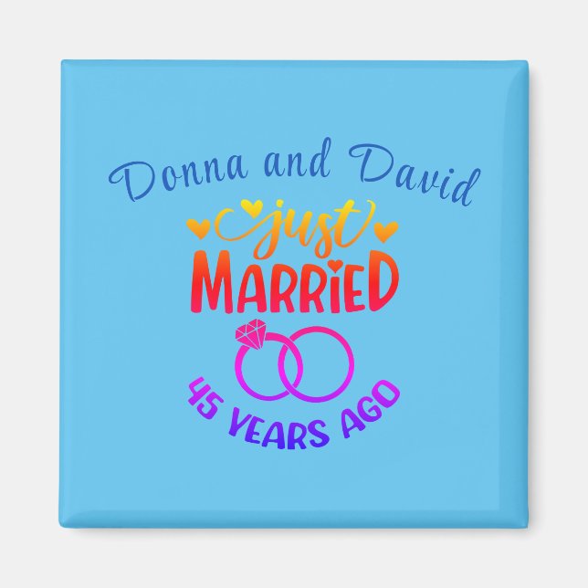 Aimant Sapphire du 45e anniversaire du Mariage (Devant)