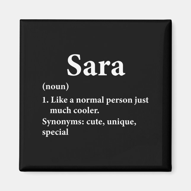 Aimant Sara Name Definition Funny D  (Devant)