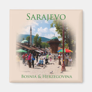 Aimant Sarajevo : Carré de pigeons dans le vieux bazar