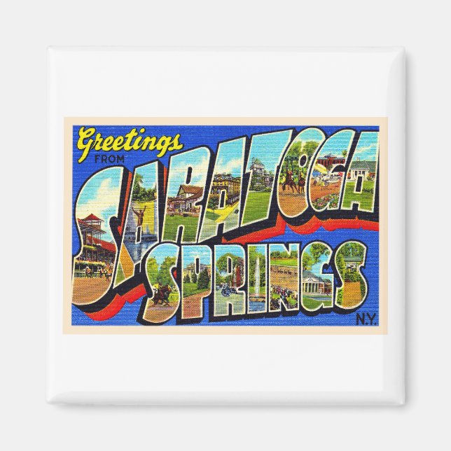 Aimant Saratoga Springs New York NY Grande Lettre Carte p (Devant)