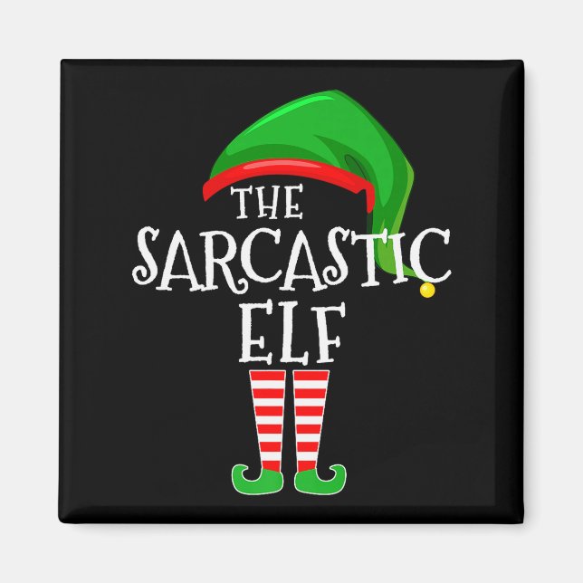 Aimant Sarcastic Elf Family Matching Group Christmas Prem (Devant)