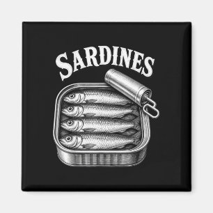 Aimant Sardines vintage boîte de poisson amateur de fruit