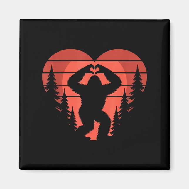 Aimant Sasquatch Valentine's Day - Bigfoot Heart Sungles  (Devant)