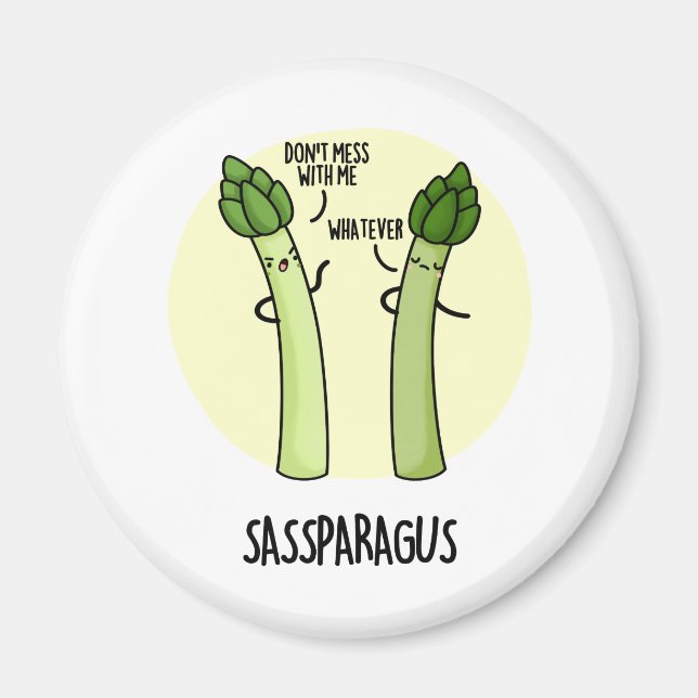 Aimant Sassparagus Cute Asparagus Vegetable PUn (Devant)