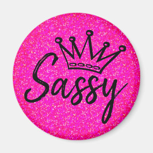 Aimant Sassy Princess - Couronne noire et rose Glitz