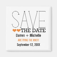 Sassy Typographie Enregistrer l'aimant Date, Orang