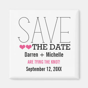Aimant Sassy Typographie Enregistrer l'aimant de date, ro