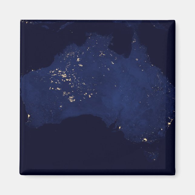 Aimant Satellite Les Lumières Nocturnes De L'Australie. (Devant)