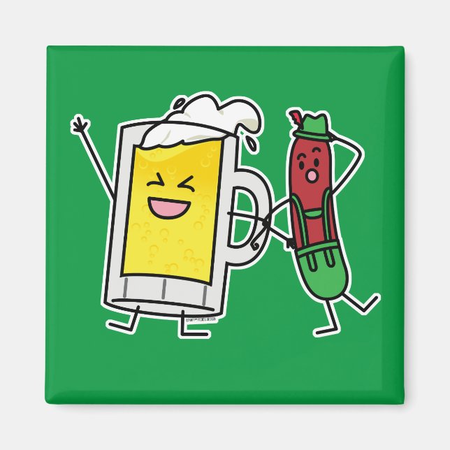 Aimant Saucisse de bière Octoberfest Oktoberfest lederhos (Devant)