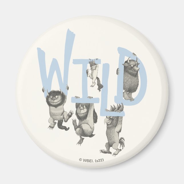 Aimant SAUVAGE | Wild Things et Max - Bleu (Devant)