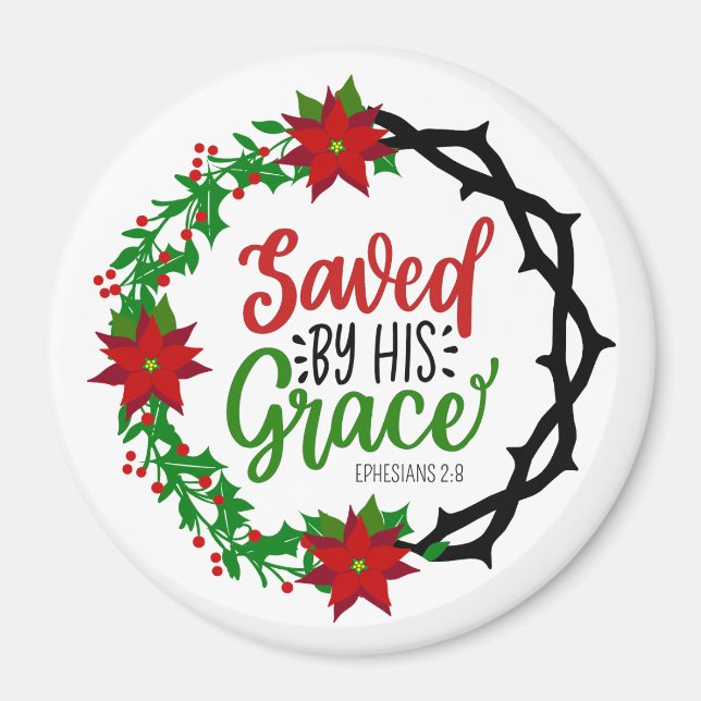 Aimant Sauvé par Sa Grace Christmas Wreath (Devant)