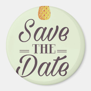 Aimant Sauvegarder la date de mariage Vintage Ananas