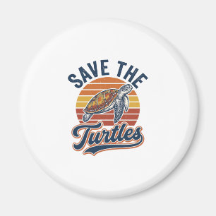 Aimant Sauver les tortues Design de T-Shirt de Tortue de