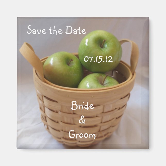 Aimant Sauvez la date des pommes vertes (Devant)