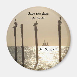 Aimant Sauvez la plage d'aimant de date/mariage de