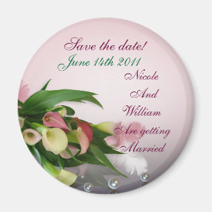 Aimant Sauvez l'aimant de bouquet de zantedeschia de date