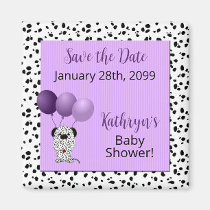 Aimant Sauvez l'aimant pourpre de baby shower de date