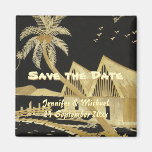 Aimant Sauvez le mariage tropical de destination de date