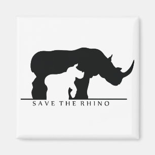 Aimant Sauvez le rhinocéros (le ver blanc.)