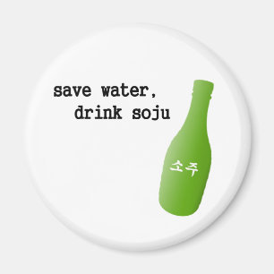 Aimant Sauvez l'eau, boisson Soju !