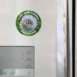 Aimant Sauvez les abeilles Globe Thistle Floral