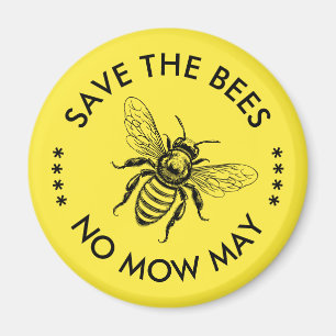 Aimant Sauvez les abeilles pas de tonte mai protection de