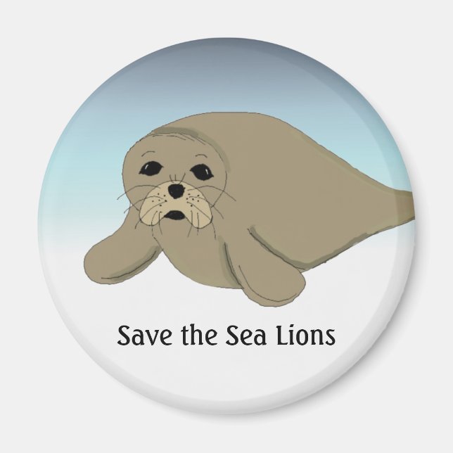 Aimant Sauvez les lions de mer (Devant)