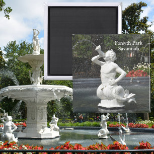 Aimant Savannah Georgia Forsyth Park Fontaine Triton