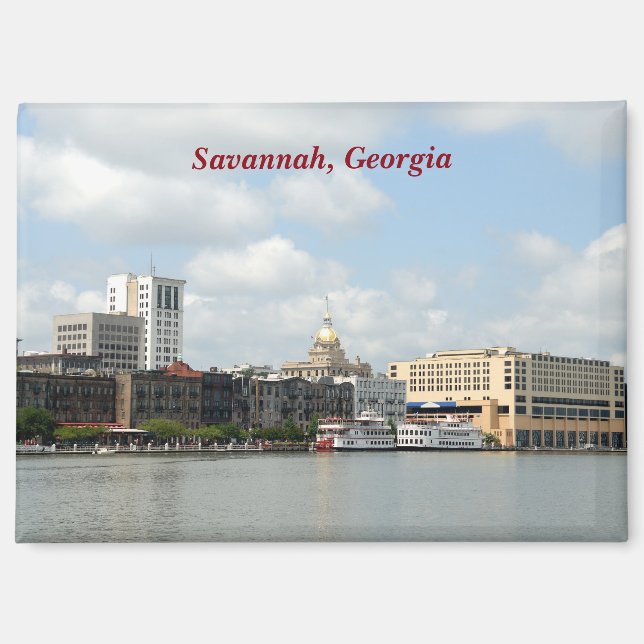 Aimant Savannah, le bord de la rivière en Géorgie (Recto)