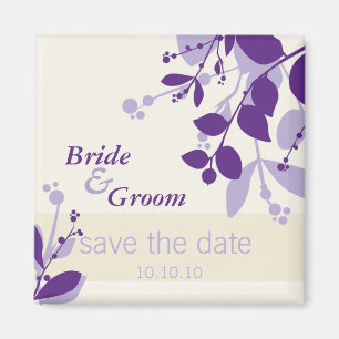 Aimant SAVE LA DATE :: nature - vanille lilas violet