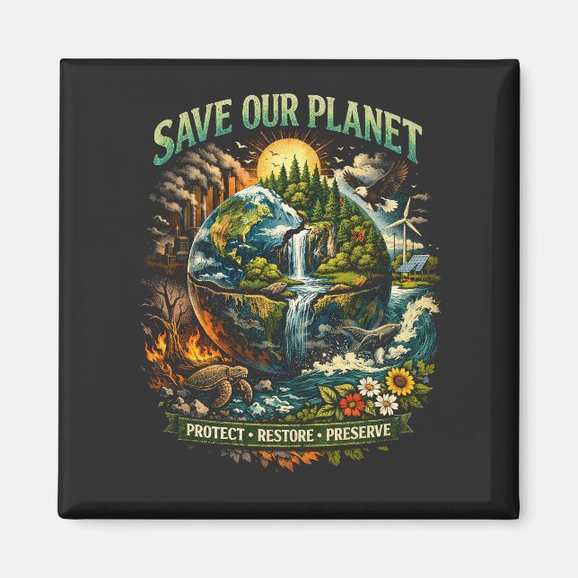 Aimant Save Our Planet (Devant)