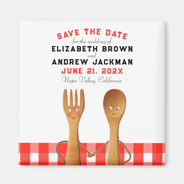 Aimant "Save the date" pour mariage (Devant)