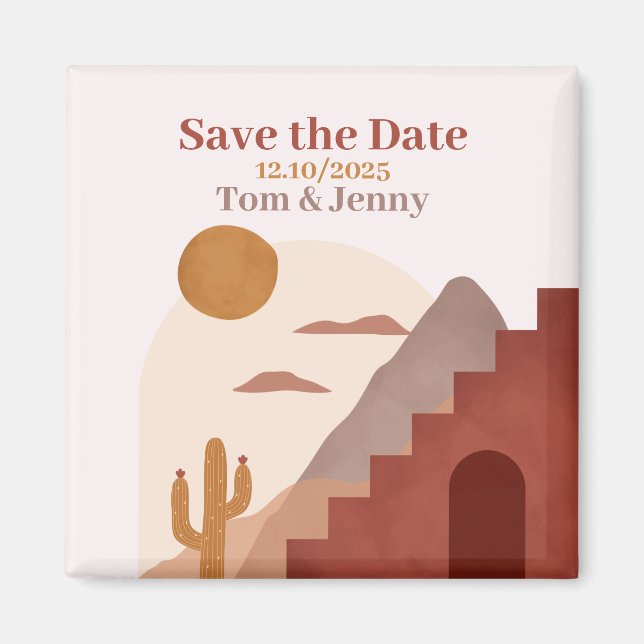 Aimant Save the Date - Terracotta par Ludilabel (Devant)