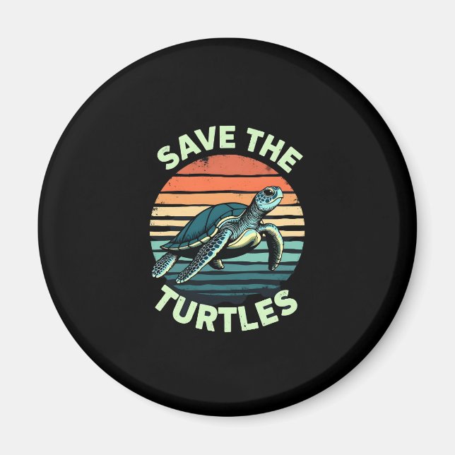 Aimant Save The Turtles Animal Turtle Pet Lover (2) (Devant)
