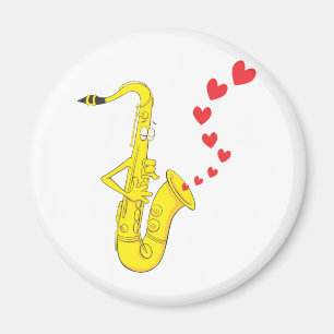 Aimant Saxophone fait sur commande chantant une sérénad